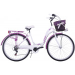 Mestský bicykel 28" Kozbike KOZ13-K36 7 prevodový Bielo-fialový Mestský bicykel 28" Kozbike KOZ13-K36 7 prevodový Bielo-fialový
